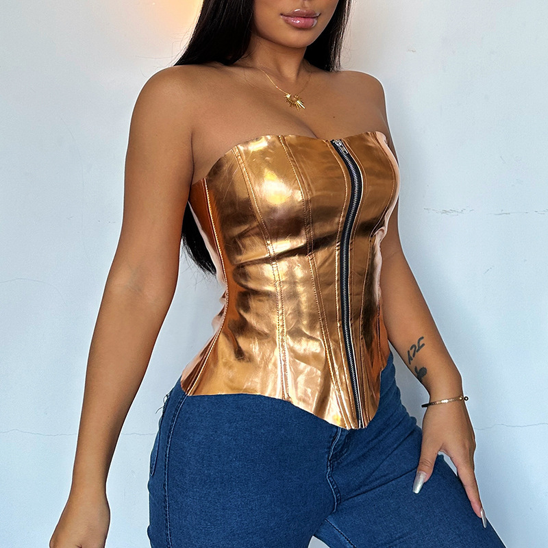 Metallic Patent Leather Tube Top 4