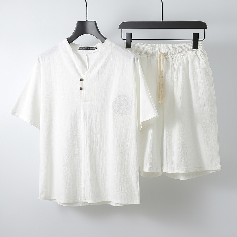 Loose Linen Men's Two-Piece Set