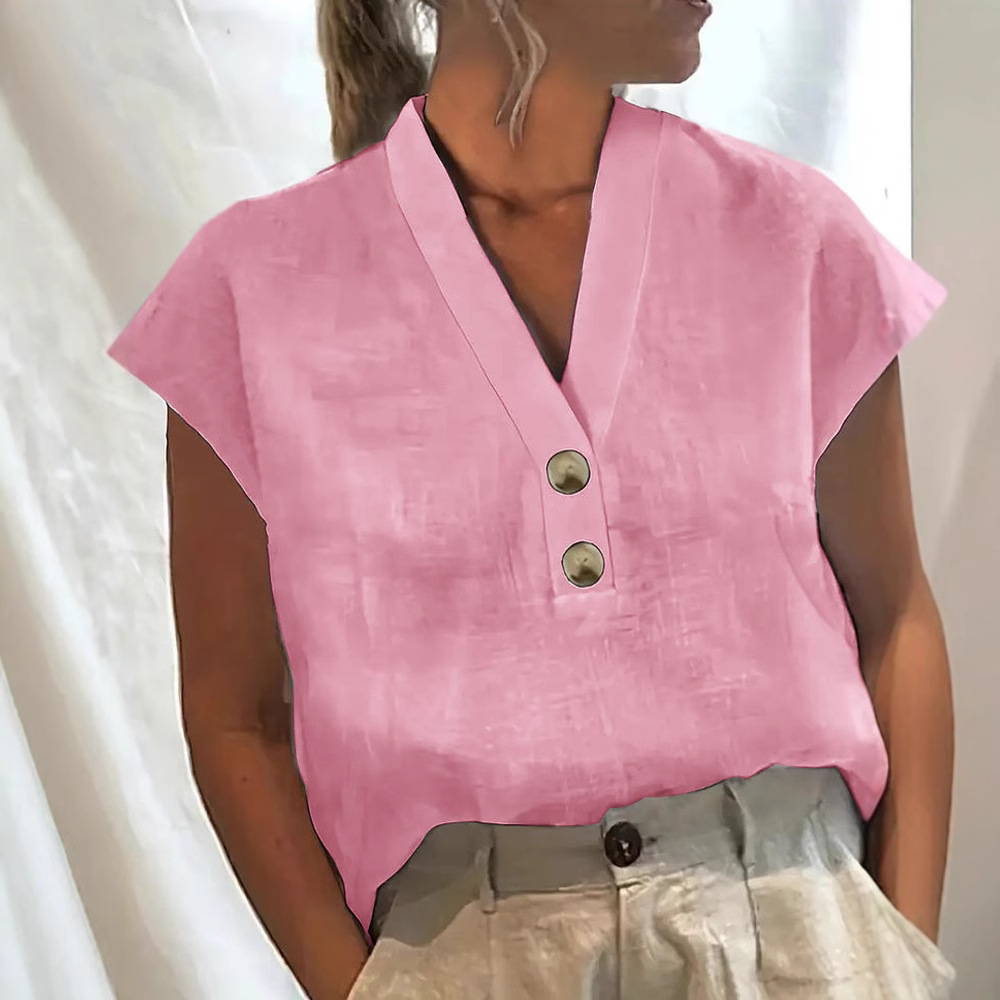 Women's Casual V-Neck Short Sleeve Top 2