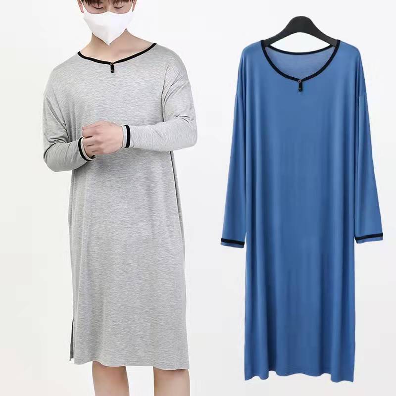 Long soft draping men's bathrobe