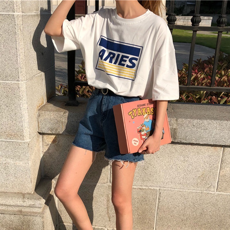 Loose Letter Print Short Sleeve T-Shirt 4