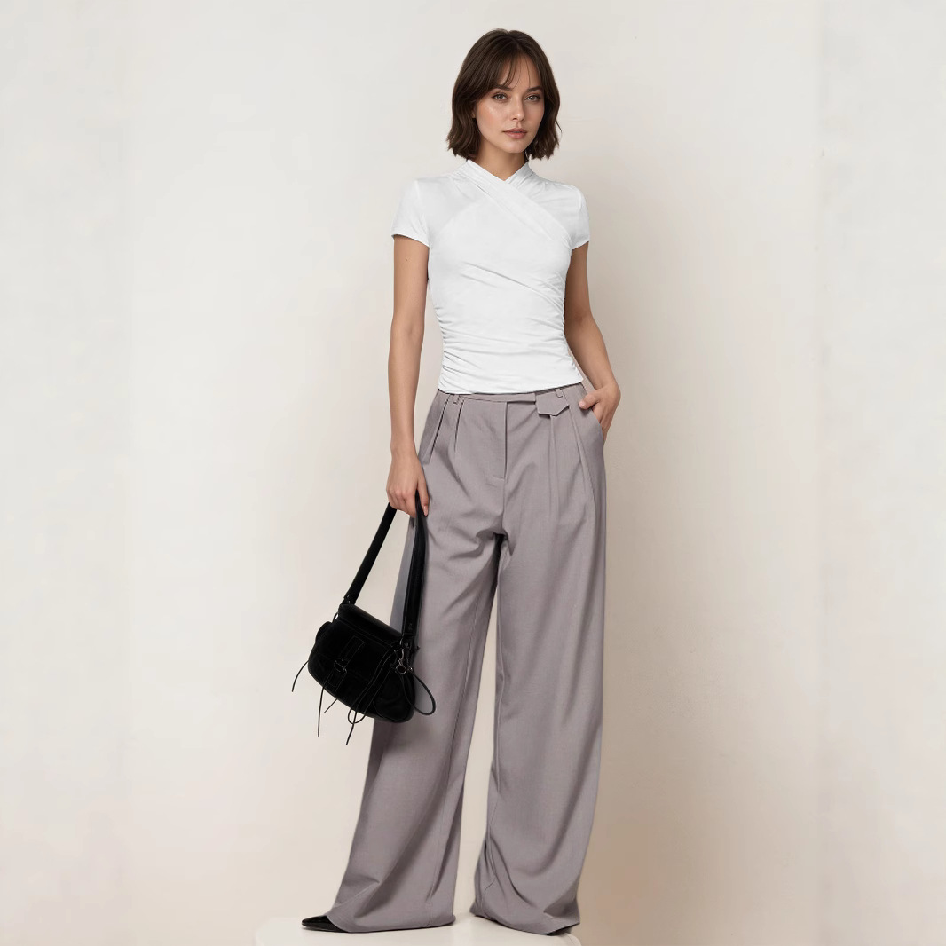 Elegant Slim-Fit Short Sleeve T-Shirt 5