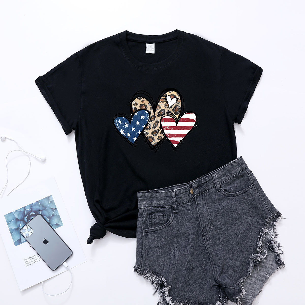 Women's American Independence Day Flag T-Shirt 8