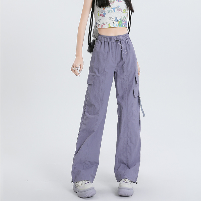Thin Quick-Drying High-Waist Parachute Trousers