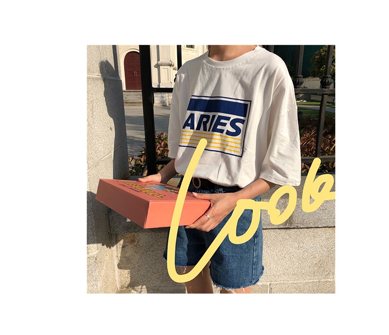 Loose Letter Print Short Sleeve T-Shirt 8