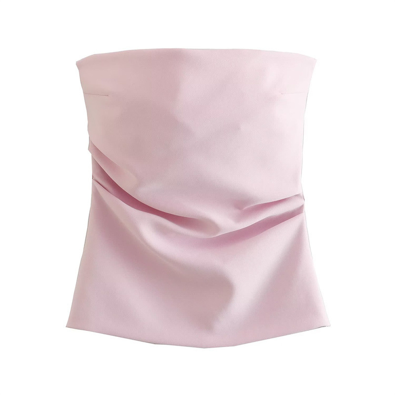 Off-Shoulder Pleated Waist Tube Top 9