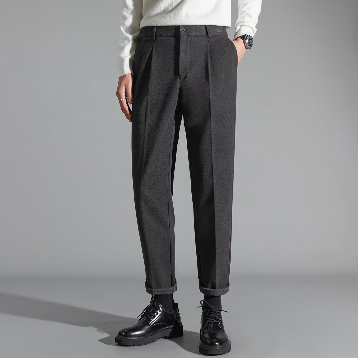 Men's Stylish Slim-Fit Wool Casual Pants 4