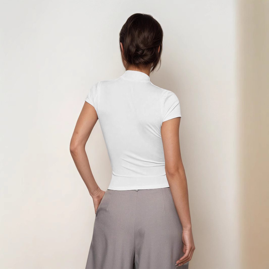 Elegant Slim-Fit Short Sleeve T-Shirt 4