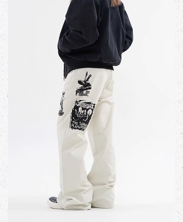 Men's Hip Hop Print Jeans 9