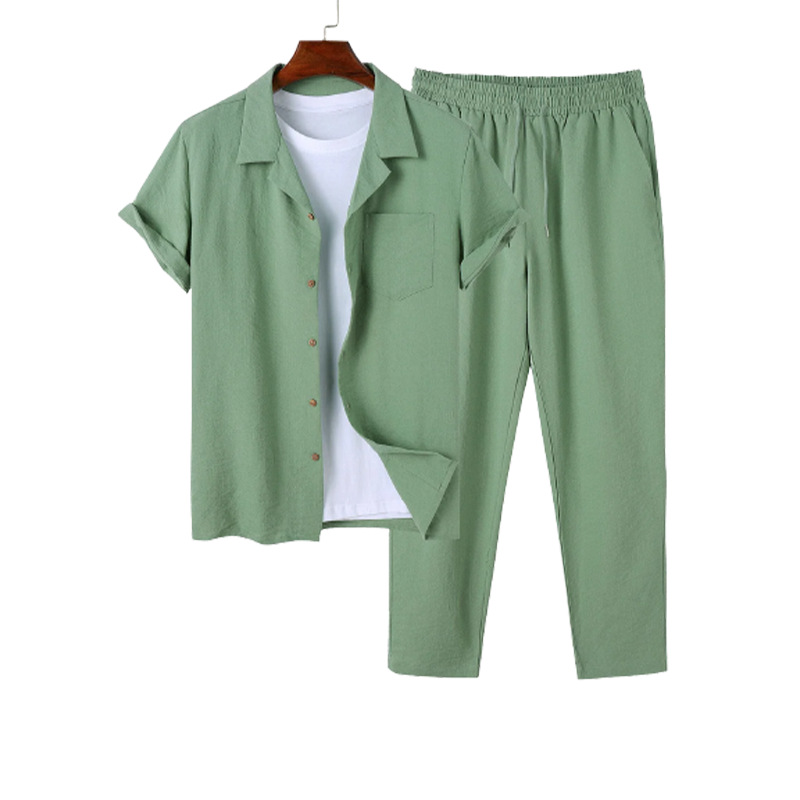 New Men's Cotton and Linen Shirt Outfit