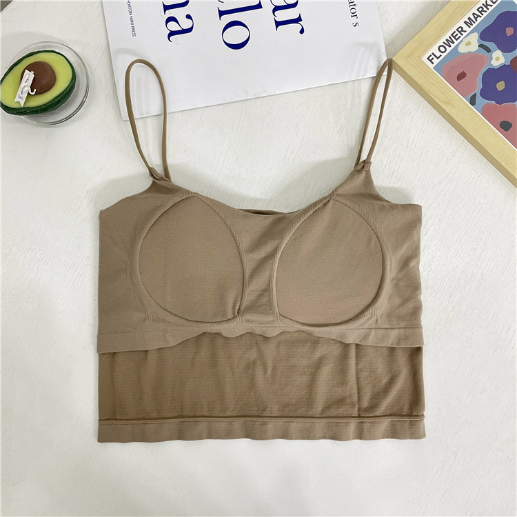Women's Spring Sleeveless Camisole with Chest Pad 12