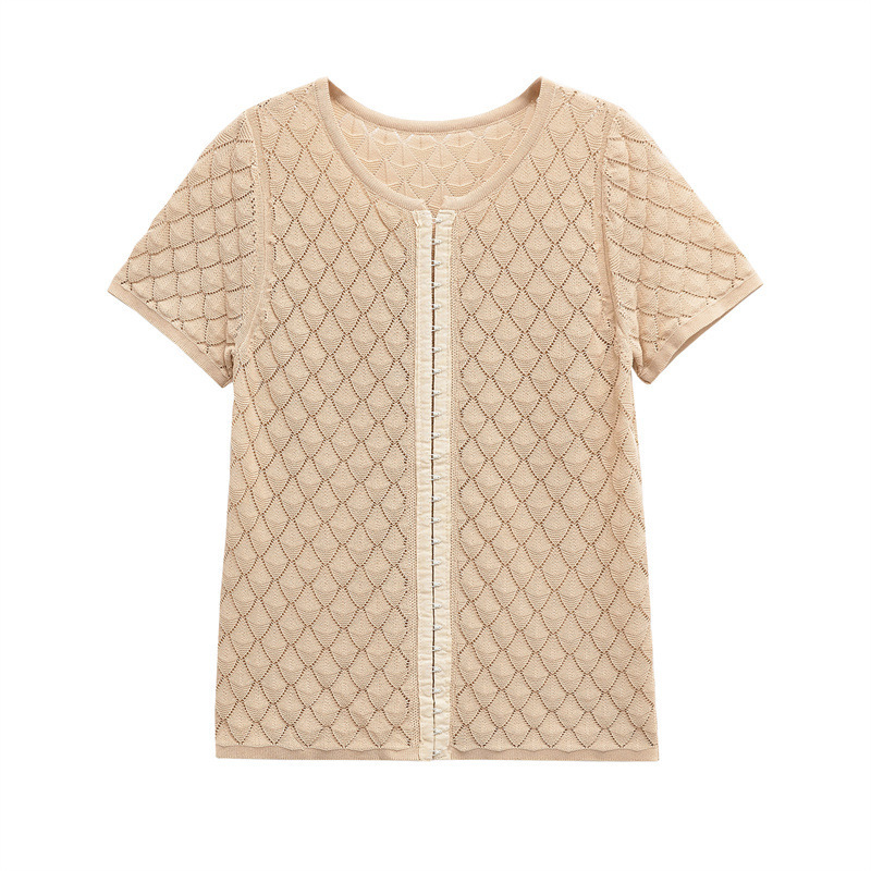 Textured Knit Short Sleeve T-Shirt 4