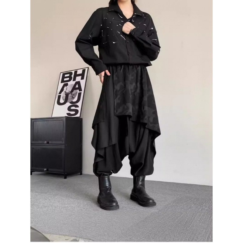Plus-Size Irregular Culottes for Men 2