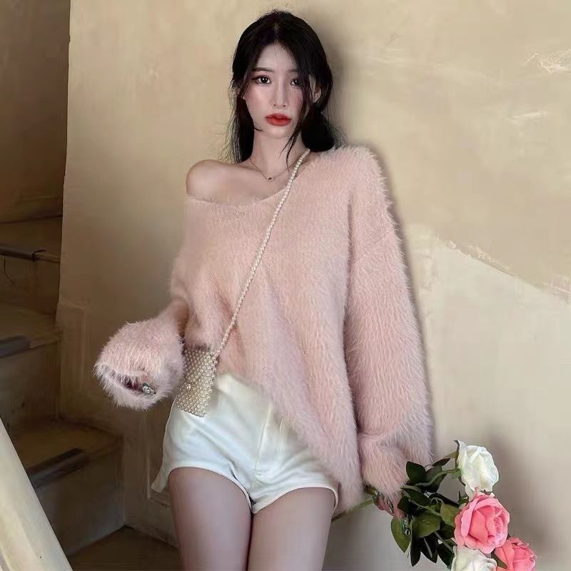 Women's V-Neck Mid-Length Sweater