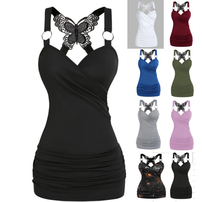 Women's Fashion Butterfly Galaxy Print Vest