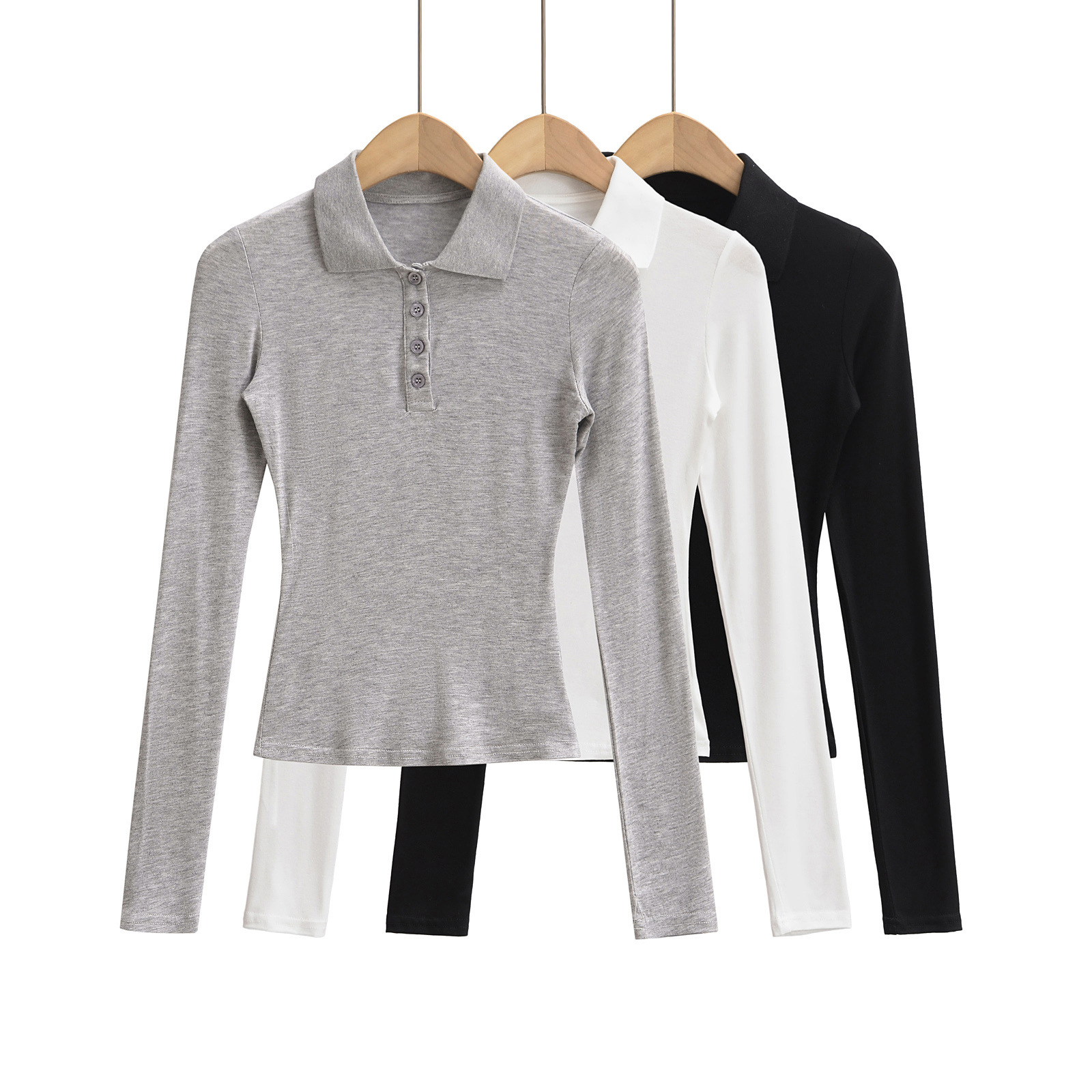 Women's Slim-Fit Lapel T-Shirt