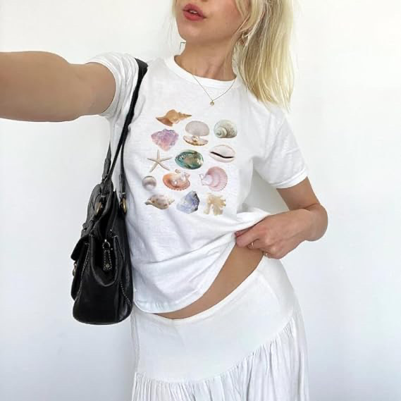 American Retro Crew Neck T-Shirt with Letter Print 6