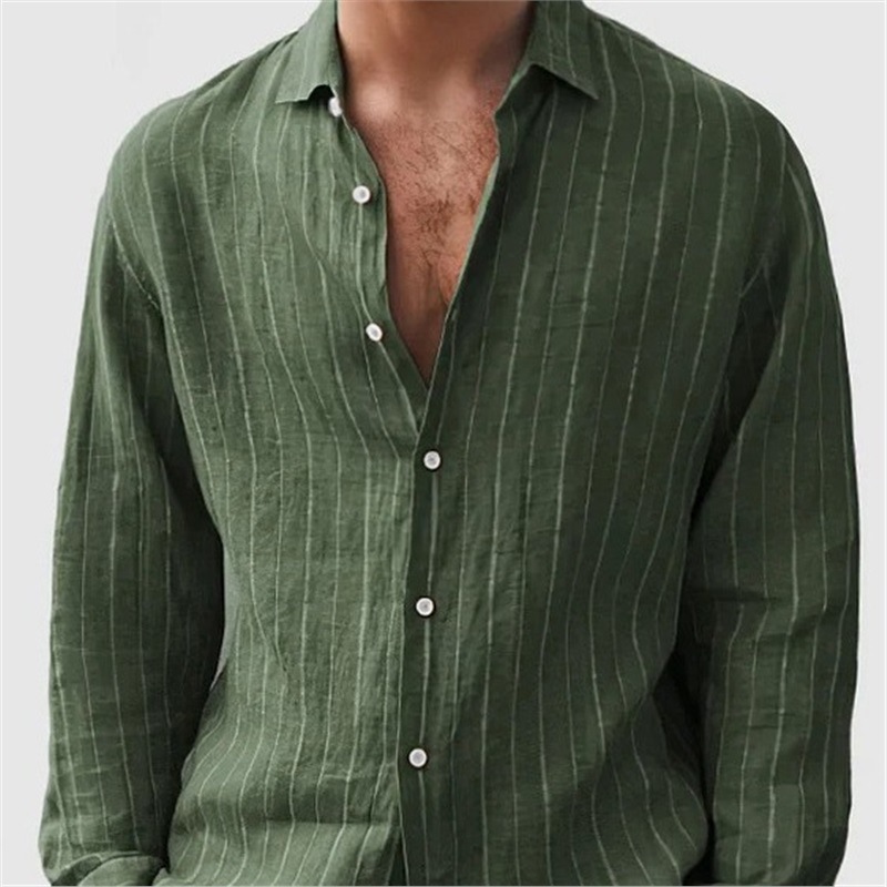 Men's Long-Sleeve Shirt with Striped Print