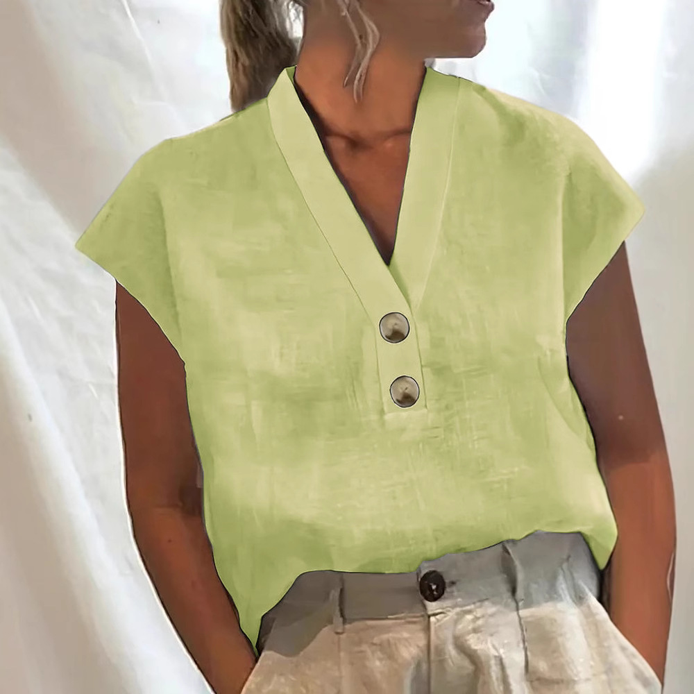 Women's Casual V-Neck Short Sleeve Top 3