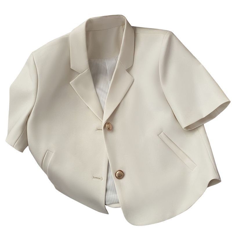 Women's Creamy White Short-Sleeved Blazer 5
