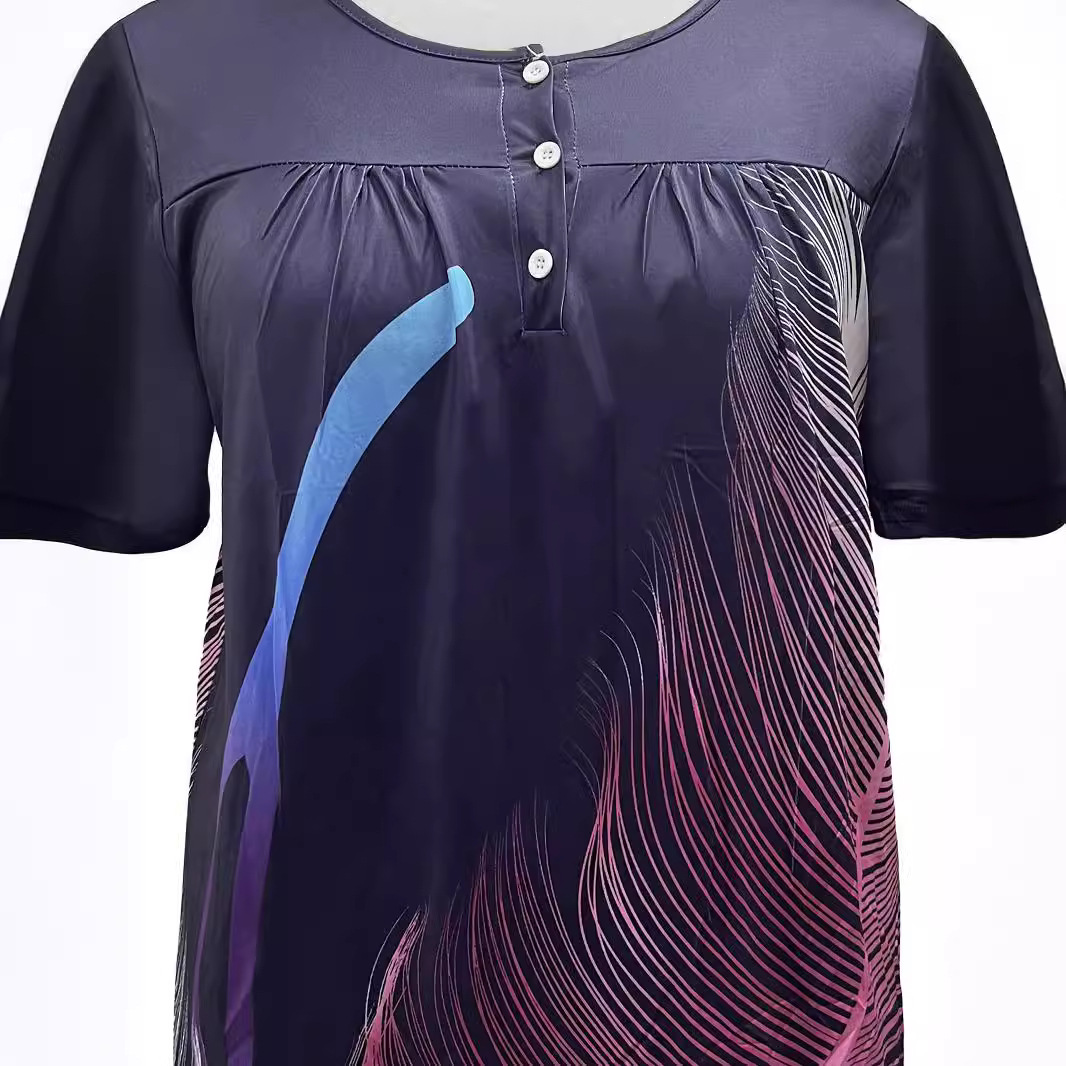 Ombre Casual Loose Plus-Size Women's Top 2