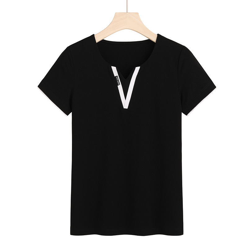 V-neck Patchwork Short-sleeved Undershirt 6