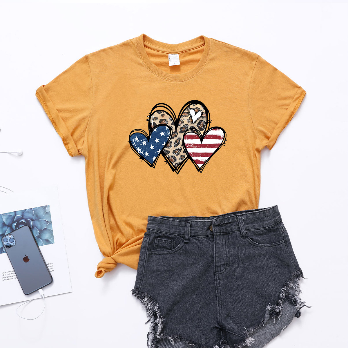 Women's American Independence Day Flag T-Shirt 11