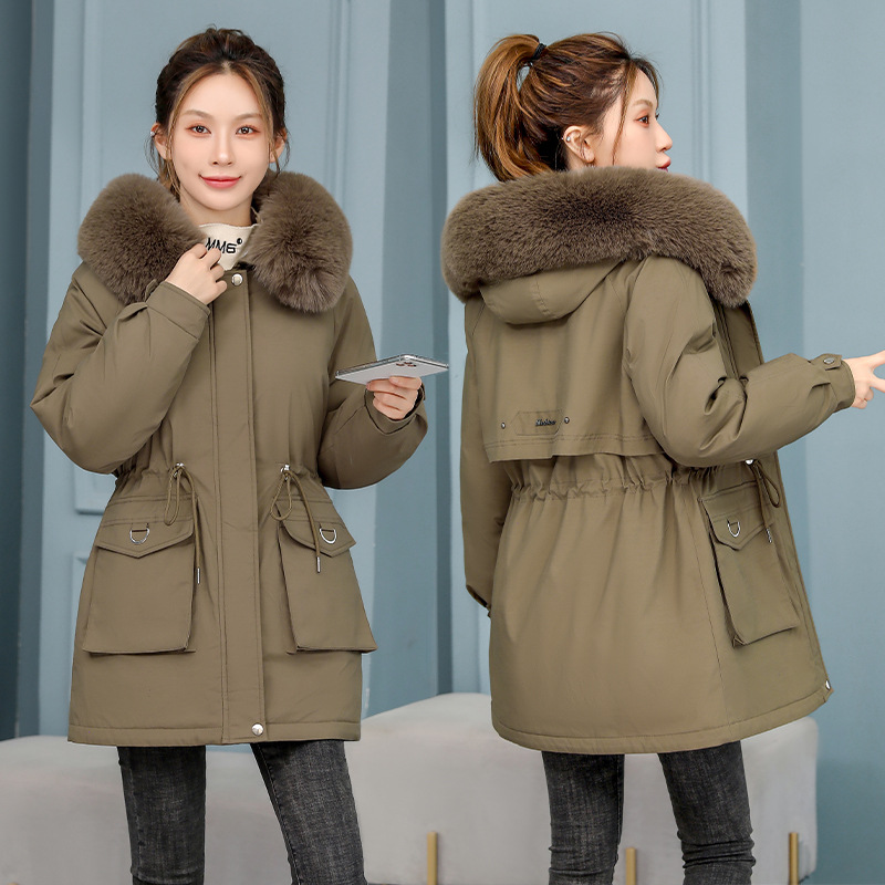 Elegant Waist-Slimming Padded Parka