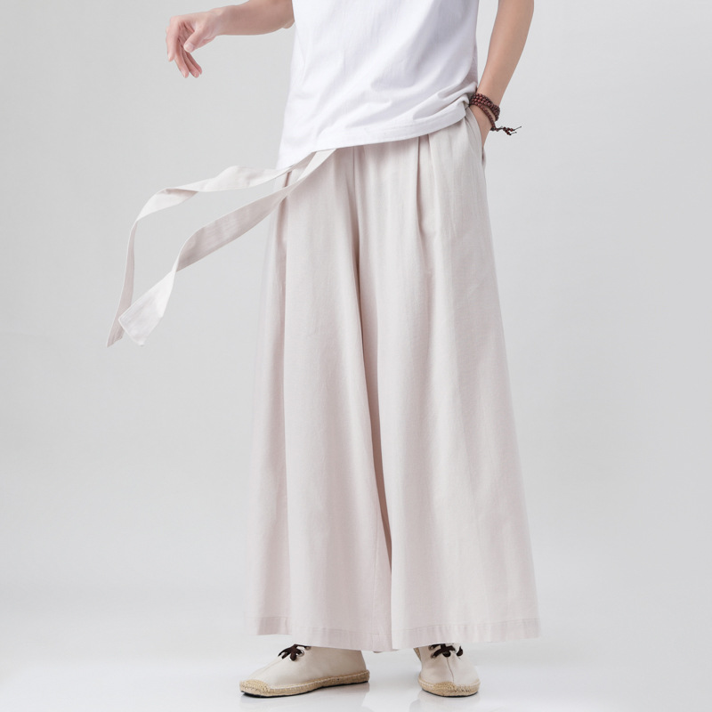 Men's Plus Size Loose Cotton and Linen Trousers 6