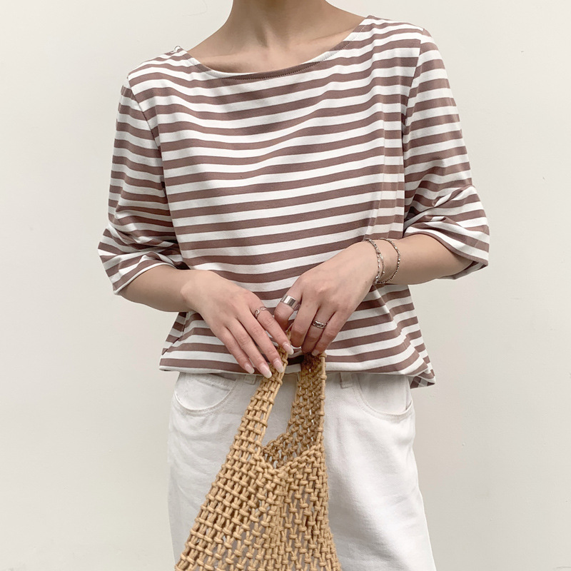 Versatile Striped Half Sleeve T-Shirt 3