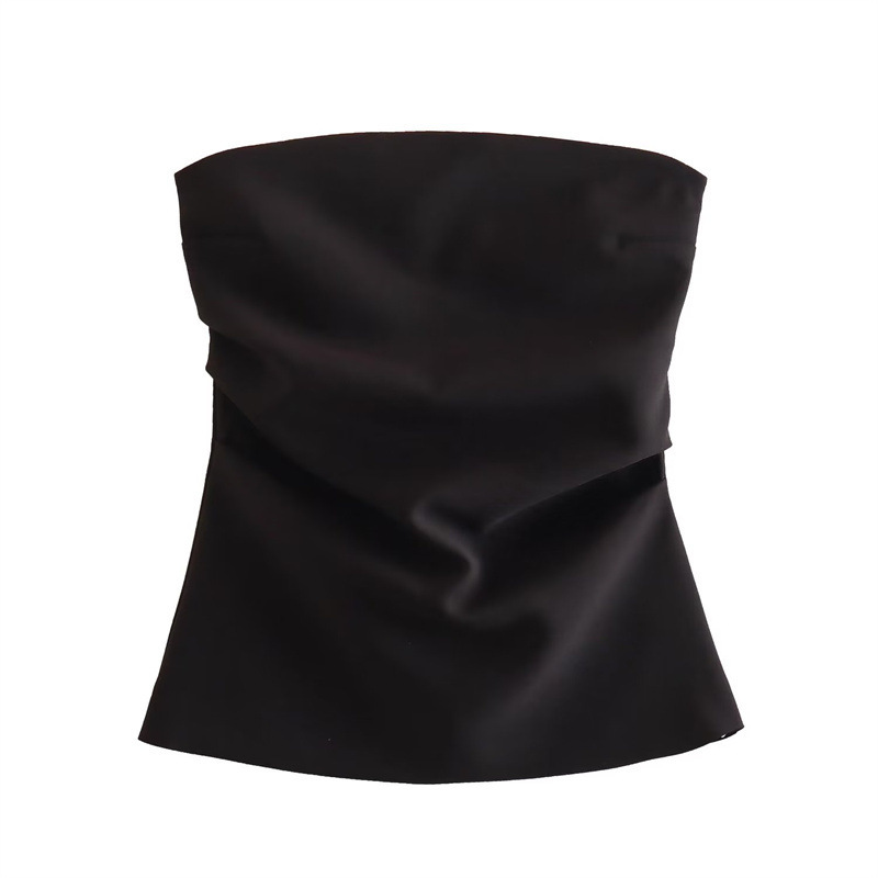 Off-Shoulder Pleated Waist Tube Top 2