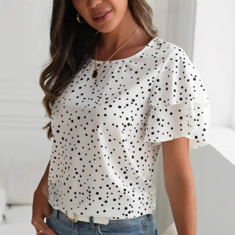 Polka Dot Print Short Sleeve Shirt 4