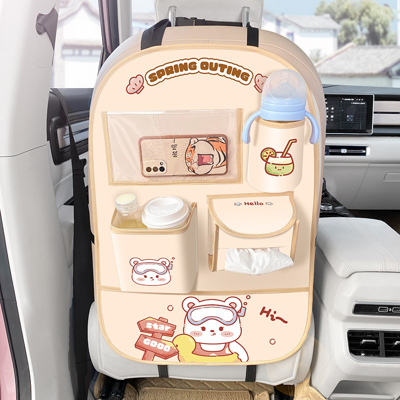 Car Seat Back Storage Bag Rear Seat Anti-kick Cushion Car Inner Anti-anti-dirt Mats 3