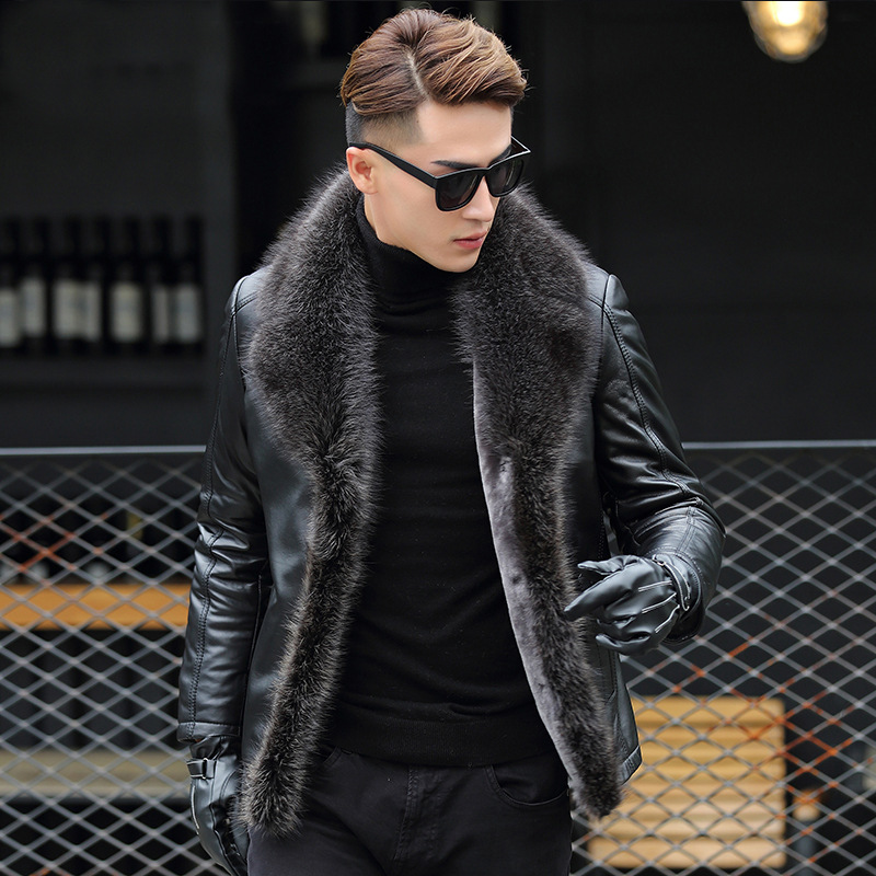Men's Thickened Leather Winter Jacket