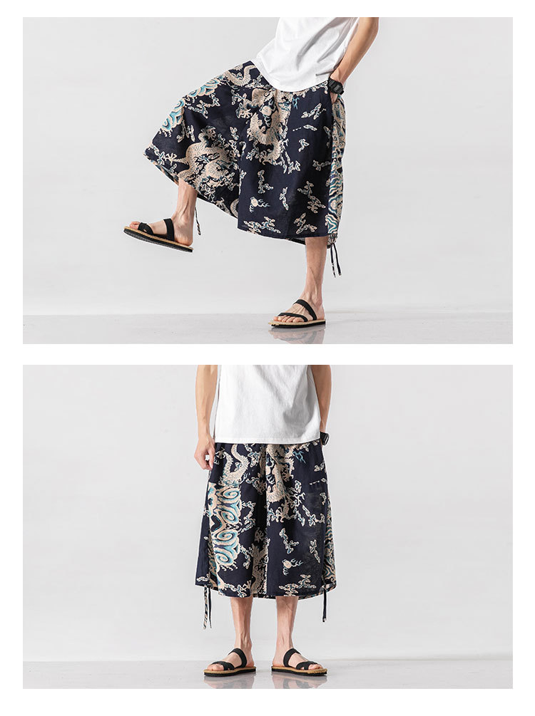 Men's Loose-Fit Elephant Flower Beach Pants 11