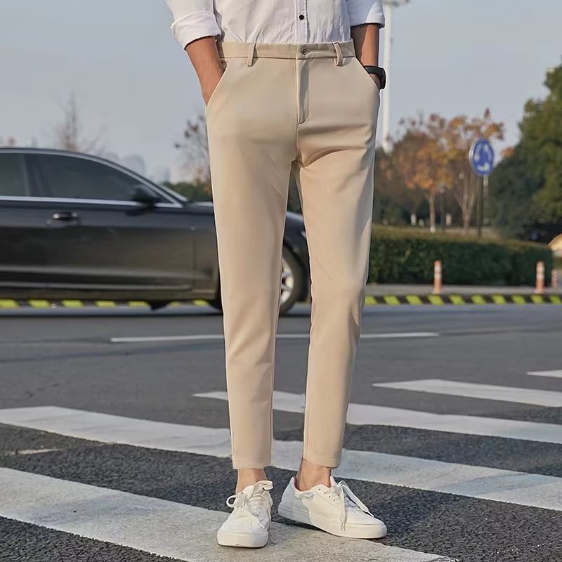 Men's Stylish Slim-Fit Cropped Trousers 9