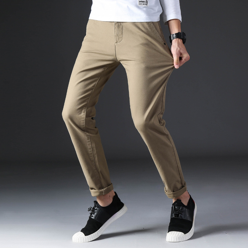 Men's Casual Slim-Fit Straight Trousers