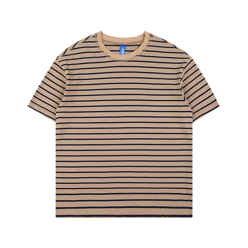 Contrast Color Striped Loose Short Sleeve T-Shirt 5