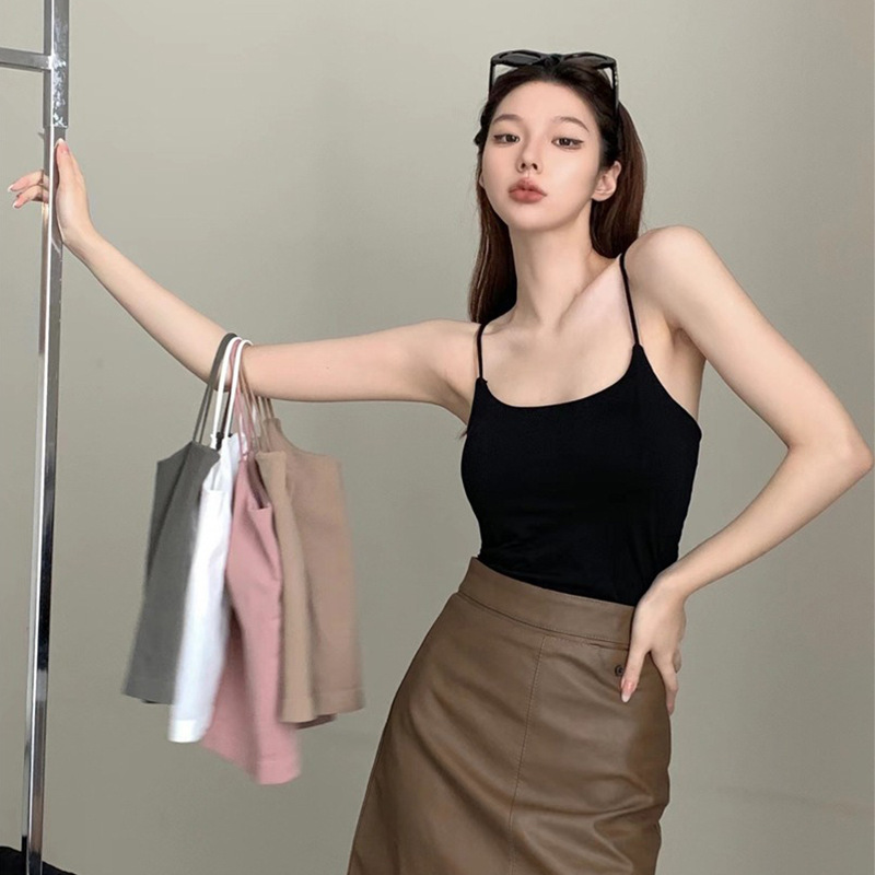 Women's Spring Sleeveless Camisole with Chest Pad 5