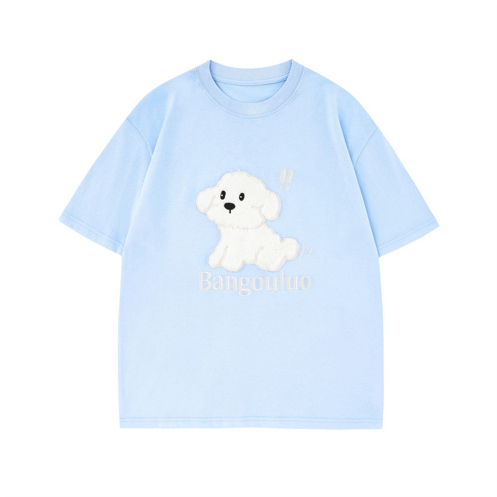 Street Fashion Round-Neck Half-Sleeve Top