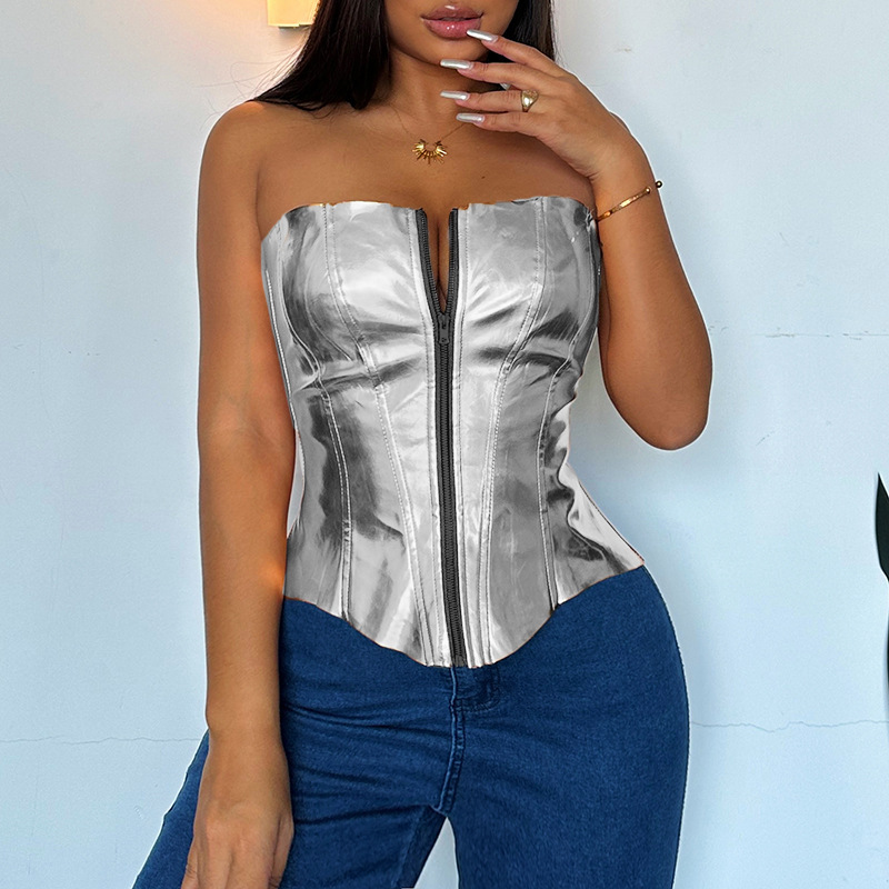 Metallic Patent Leather Tube Top 2