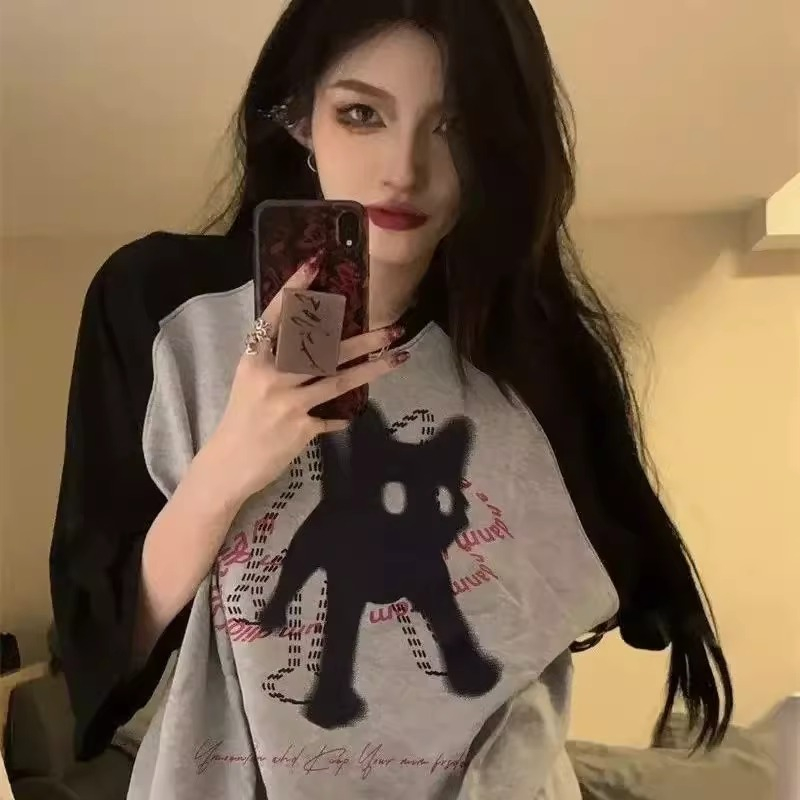 Women's Retro Cat Raglan Tee 4