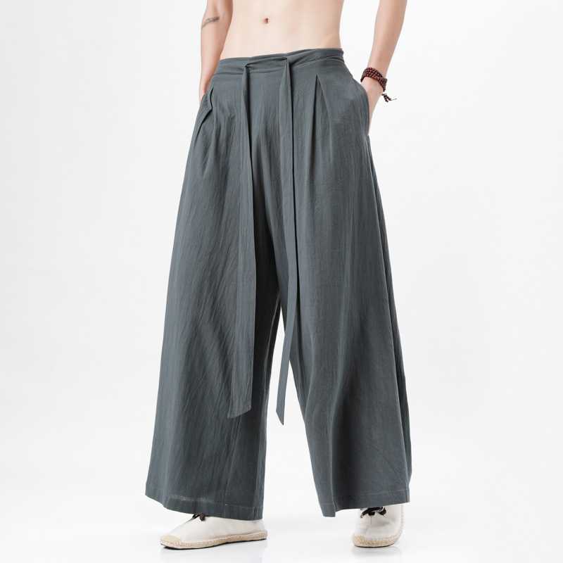 Men's Plus Size Loose Cotton and Linen Trousers 4