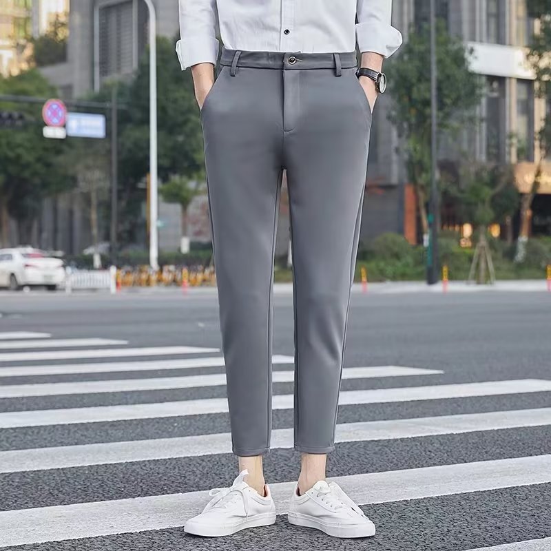 Men's Stylish Slim-Fit Cropped Trousers 7