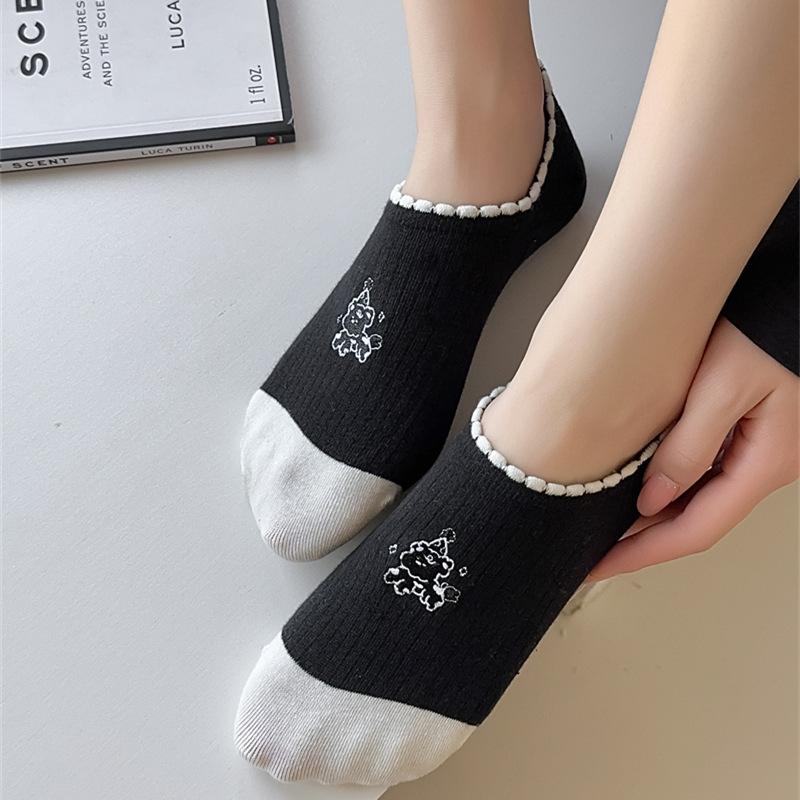 Cute Black and White Bubble Invisible Socks