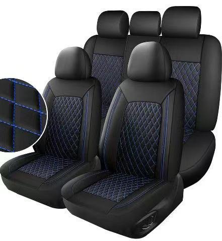 Single-line Diamond-pattern PU Leather Car Seat Cover 5