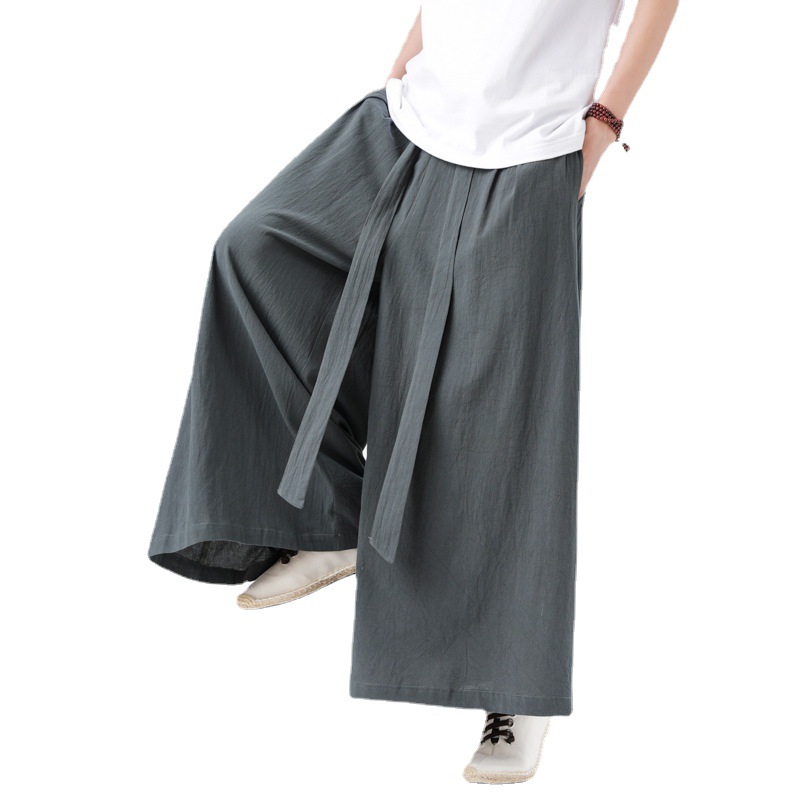 Men's Plus Size Loose Cotton and Linen Trousers 5