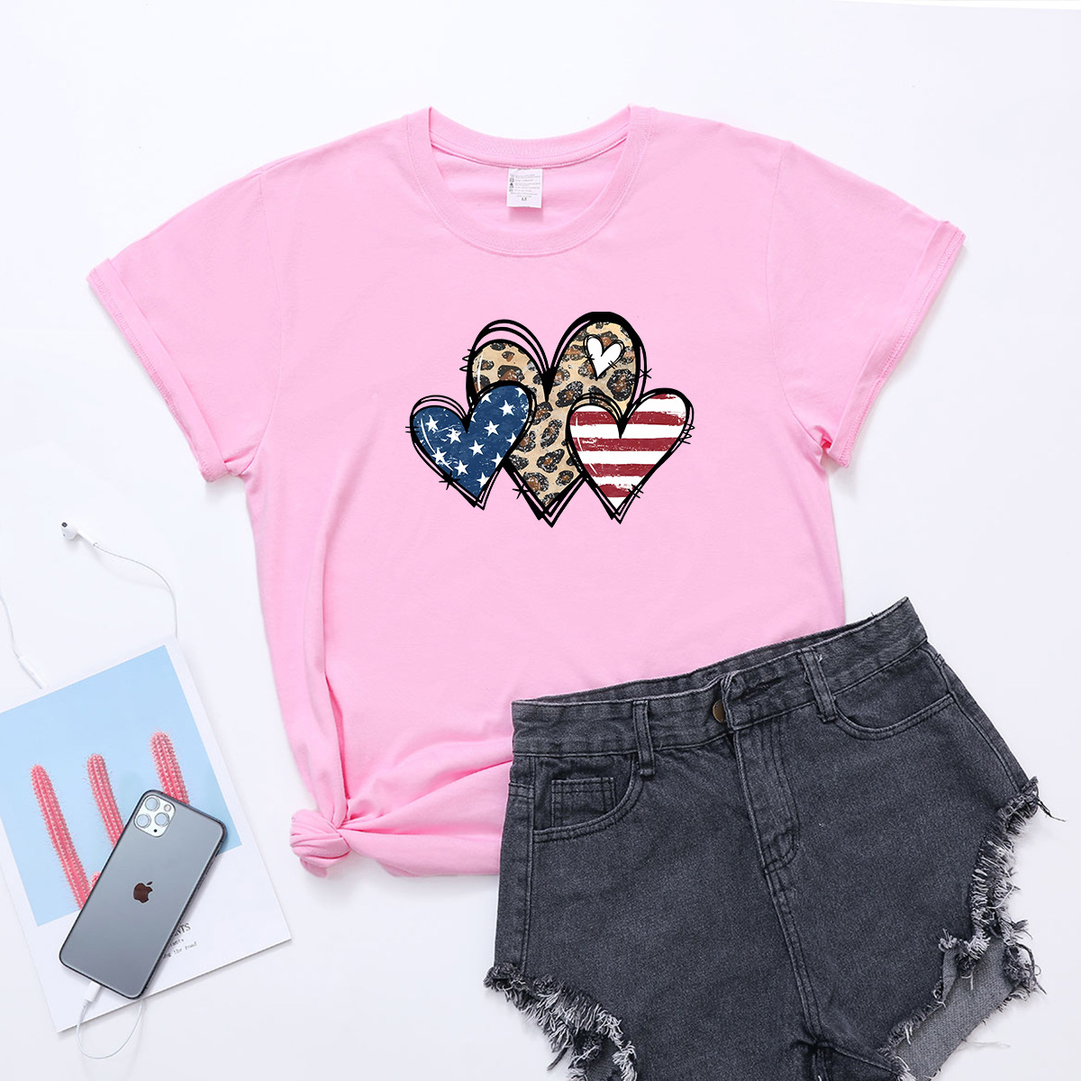 Women's American Independence Day Flag T-Shirt 7