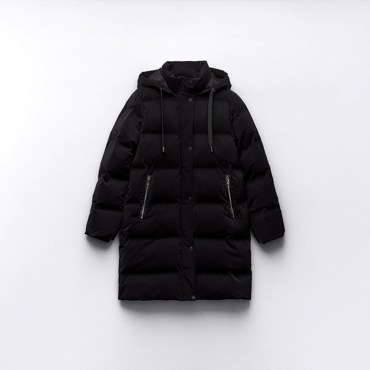 Long Cotton Hooded Slim-Fit Warm Jacket