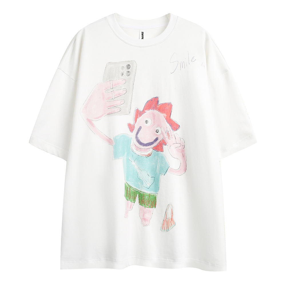 Women's Cartoon Graffiti Print T-Shirt 5